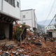 Collapsed homes in Ludian county, in Yunnan province.